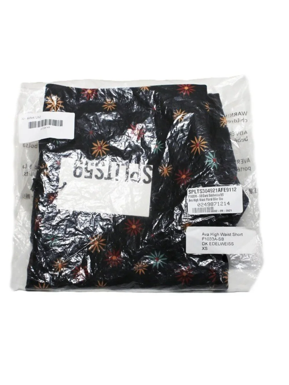 Splits59 Ava High Waist Bike Short Black Floral Size XS
